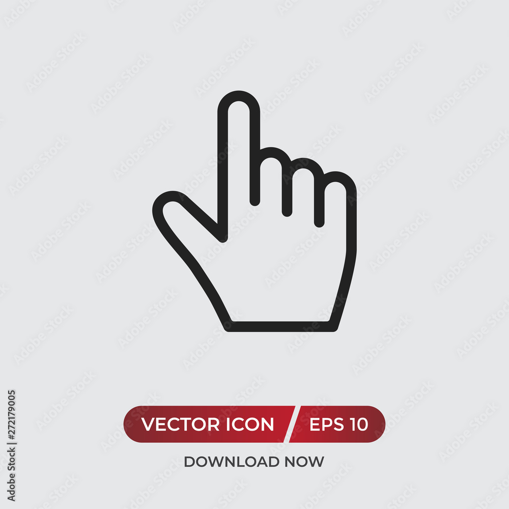 Aufkleber hand cursor vector icon in modern design style for web site and mobile app