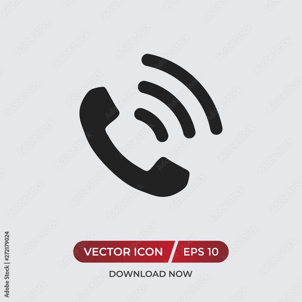 Aufkleber telephone vector icon in modern design style for web site and mobile app