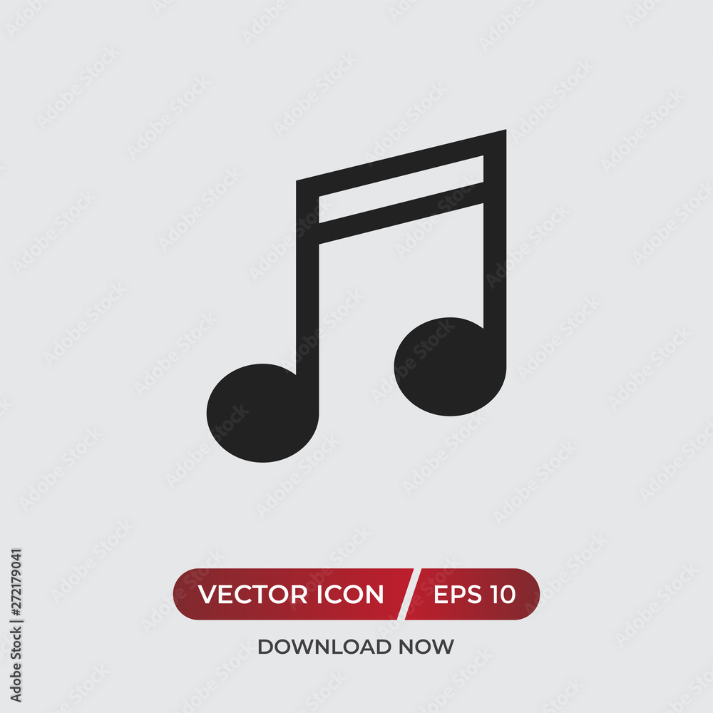 Aufkleber music vector icon in modern design style for web site and mobile app