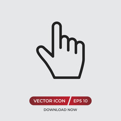 Obraz premium Hand cursor vector icon in modern design style for web site and mobile app