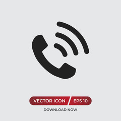 Telephone vector icon in modern design style for web site and mobile app