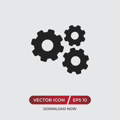 Gears vector icon in modern design style for web site and mobile app