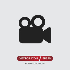 Video camera vector icon in modern design style for web site and mobile app