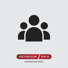 Group vector icon in modern design style for web site and mobile app