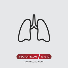 Lungs vector icon in modern design style for web site and mobile app