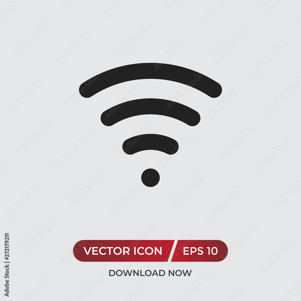 Poster wifi signal vector icon in modern design style for web site and mobile app