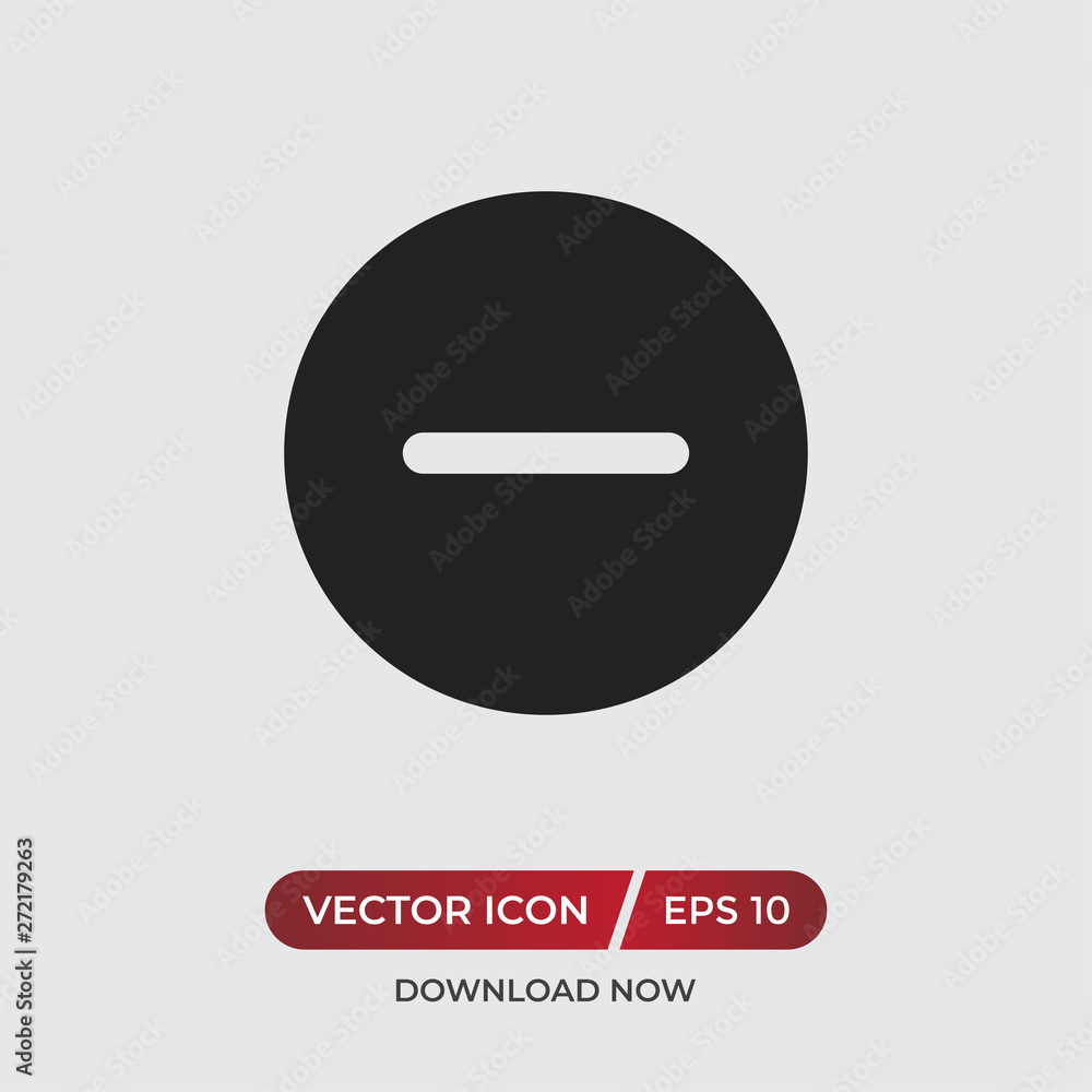 Aufkleber minus vector icon in modern design style for web site and mobile app