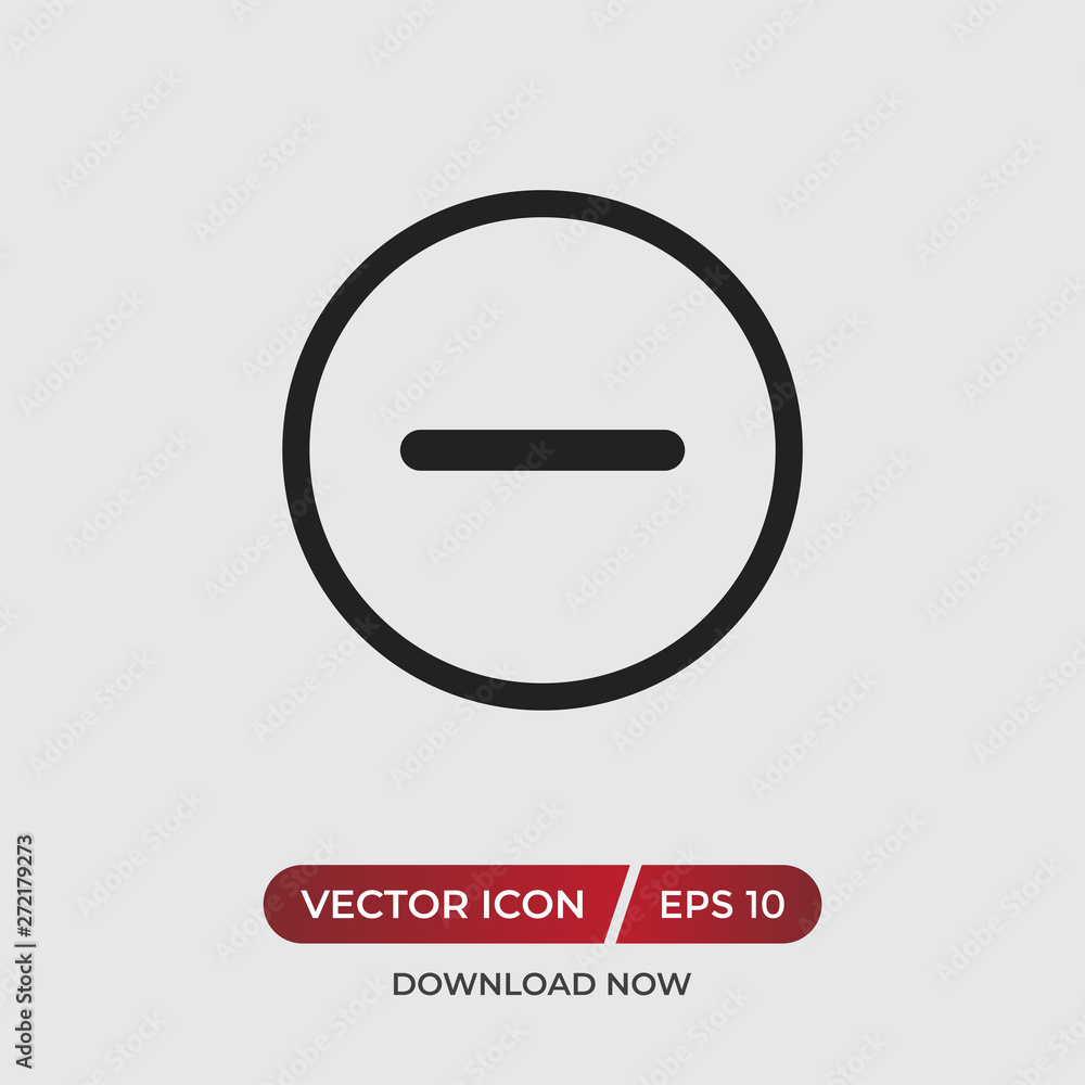 Aufkleber minus vector icon in modern design style for web site and mobile app