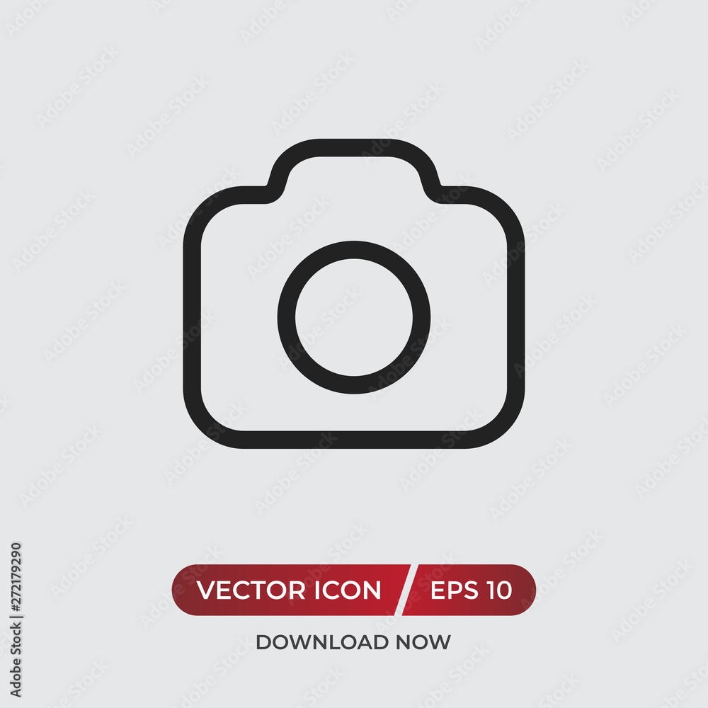Aufkleber photo camera vector icon in modern design style for web site and mobile app