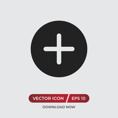 Plus vector icon, add symbol in modern design style for web site and mobile app
