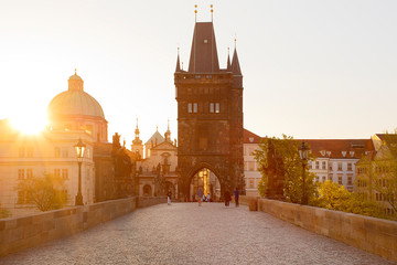 Prague sunrise Charles Bridge 