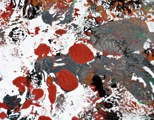 Red black silver gray painting watercolor mixed colored abstract background