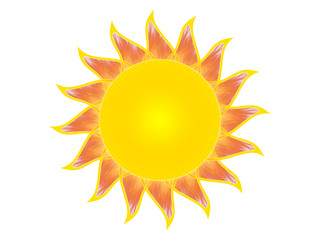 Symbol of the sun on a white background