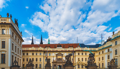 Fototapeta premium Panoramic view of Entrance Matthias Gate at Hradcany Castle in Prague, Czech Republic