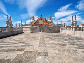 On top of the roof of Sao Vicente de Fora in Lisbon in