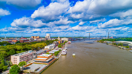 Fototapeta na wymiar Savannah, Georgia, USA Downtown Skyline Aerial