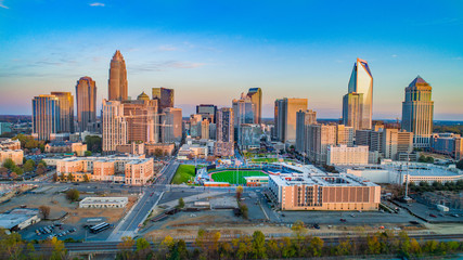 Charlotte, North Carolina, USA Drone Skyline Aerial
