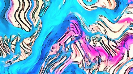 Abstract swirl background. Liquid paint texture in expressionism style. Marble creative backdrop. Graphic fantasy modern fluid drawing.
