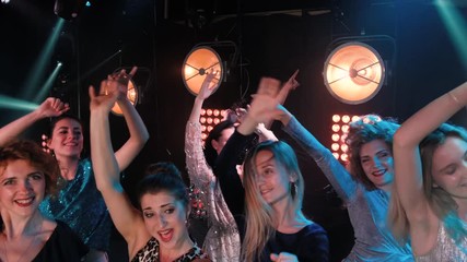 Club party dance enjoying the party with concert. Night club DJ party people enjoy of music dancing sound.