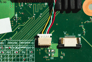 Macro photo of laptop chip with space for writing