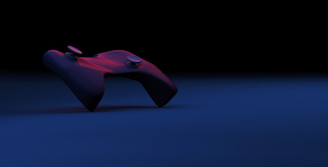 Modern Design Video game controller on darkness background
