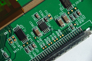 Macro photo of laptop chip with space for writing