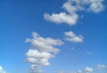 Blue sky, white clouds