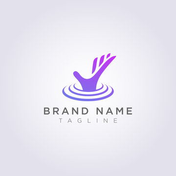 Design hand logos that come out of underwater for your Business or Brand