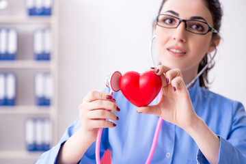Young female doctor working in the clinic 