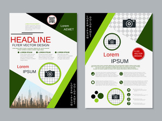 Modern professional two-sided flyer vector design template