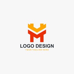 Letter HM logo design vector. Abtract logo design concept.