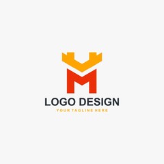 Letter HM logo design vector. Abtract logo design concept.