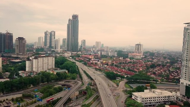 Johor Bahru city aerial view, Malaysia