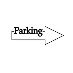 Parking icon arrow pointer illustration line
