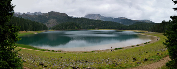 A beautiful lake in the mountains. Black Lake, Montenegro.