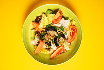 salad with eggplant and mushrooms
