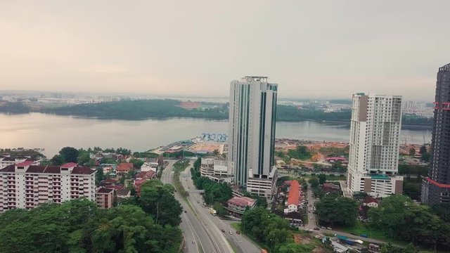 Johor Bahru city aerial view, Malaysia