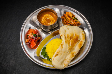 インドのカレー　Plate lunch of typical Indian curry