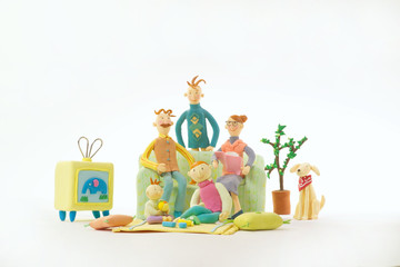 クラフト　三世帯家族　マイホーム　住宅　暮らし　家　家族　ファミリー　オブジェ　クレージュ　立体オブジェ