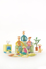 クラフト　三世帯家族　マイホーム　住宅　暮らし　家　家族　ファミリー　オブジェ　クレージュ　立体オブジェ