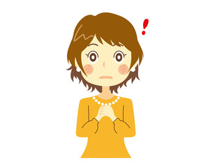 びっくりする女性