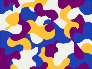 patern seamless vector composition of color shapes and contours for background and fabric print - Vector