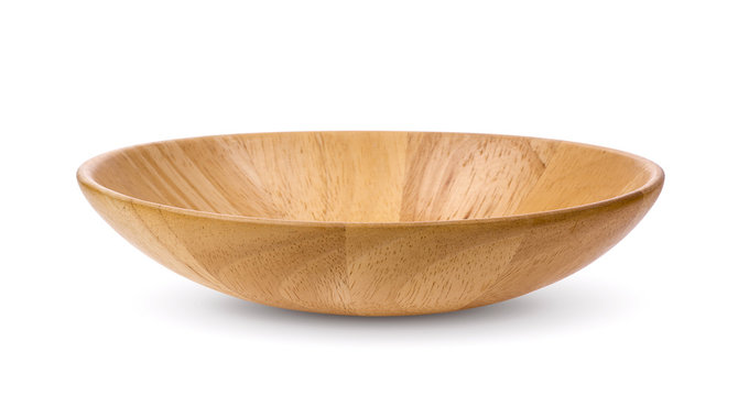 Wood Bowl On White Background