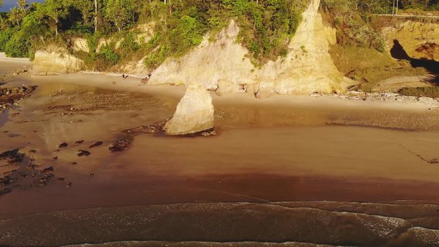 Aerial Drone footage of beautiful and clean beach of Batu Luang, Kuala Penyu, Sabah, Malaysia