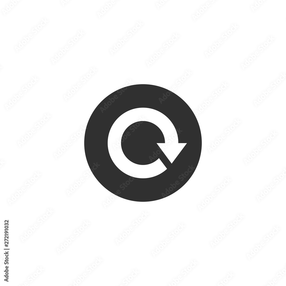 Poster Rotation icon vector. Repeat or reload symbol icon illustration. . Rotate arrow logo design inspiration