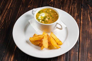 vegetable soup with baked potato