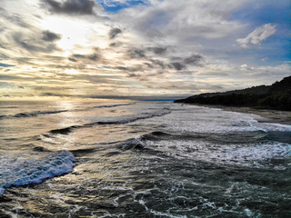 Obraz premium sea and blue sky on sunset