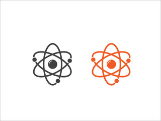 Atom icon vector isolated on white background.