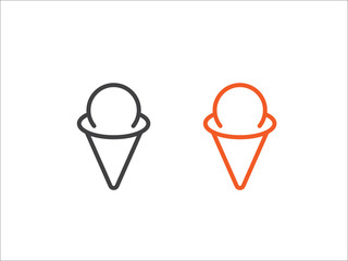 Ice cream icon vector isolated on white background.