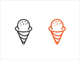 Ice cream icon vector isolated on white background.